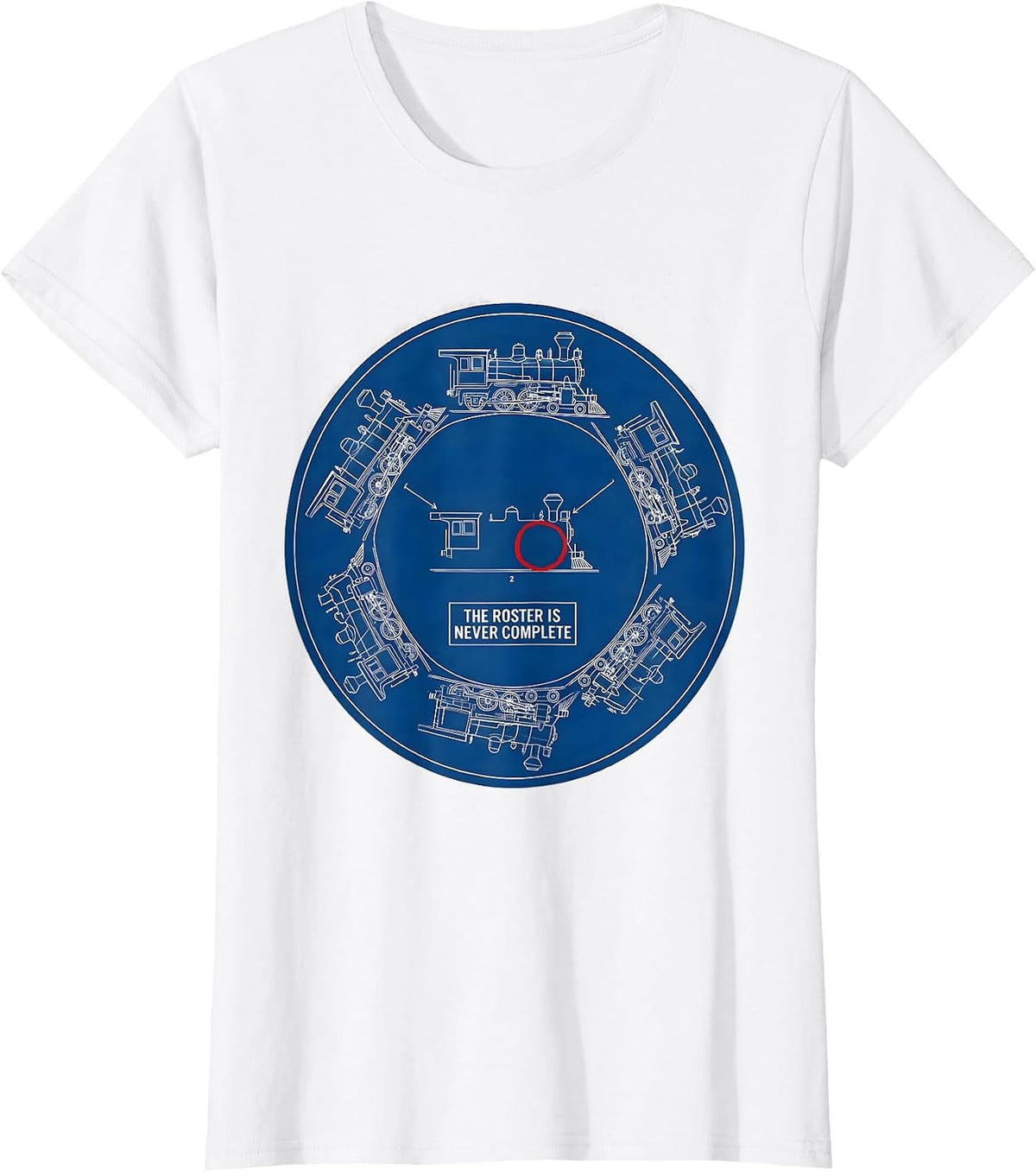 Women's The Roster Is Never Complete Technical Blueprint Train T-Shirt - White