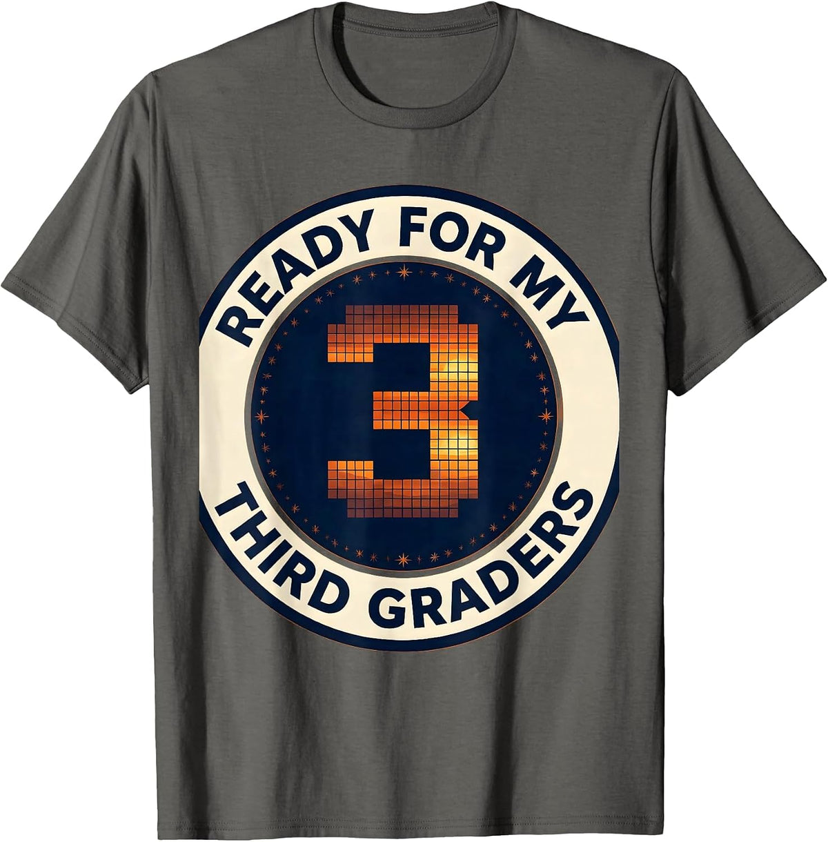 Ready For My Third Graders Retro Teacher Back To School T-Shirt - Asphalt Grey