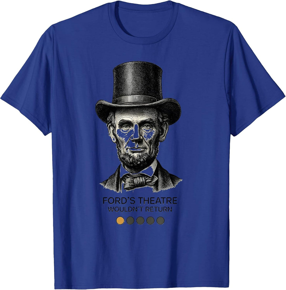 Men's Ford's Theatre: Wouldn't Return Funny History Buff Christmas T-Shirt - Royal Blue