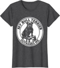 Women's My Bull Terrier Outranks Me Funny Dog Lover Breed Humor T-Shirt - Dark Heather Grey