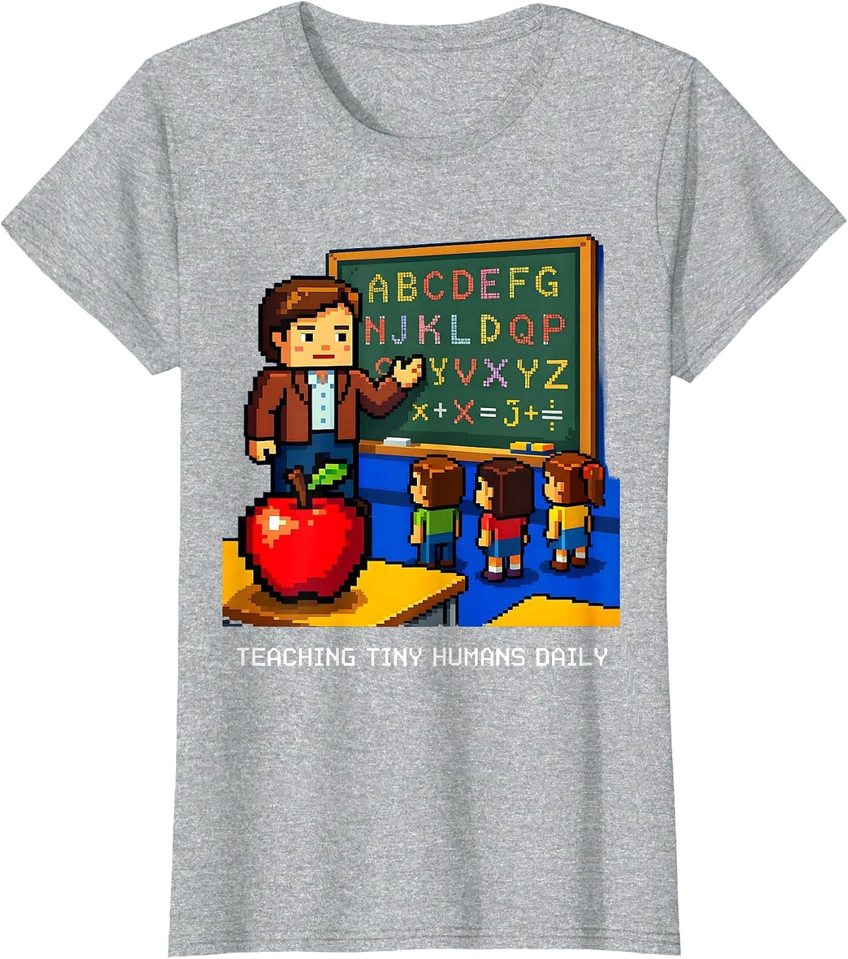 Teaching Tiny Humans Daily 3rd Grade Teacher T-Shirt - Heather Grey