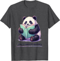 Men's Wild About Books Cute Kawaii Panda Teacher Back To School T-Shirt - Dark Heather Grey