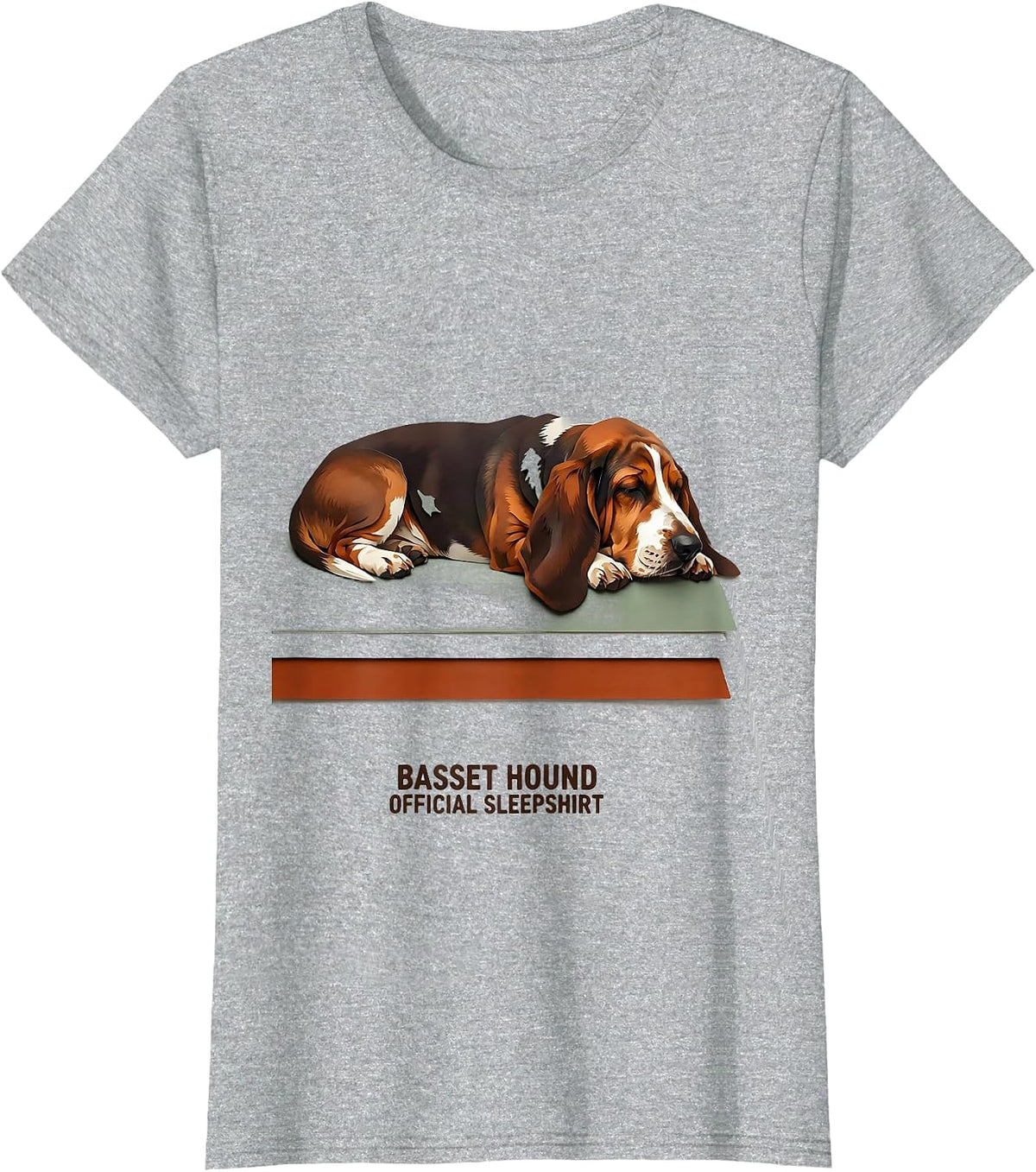 Women's Basset Hound Official Sleepshirt Funny Dog Lover Pajama T-Shirt - Heather Grey