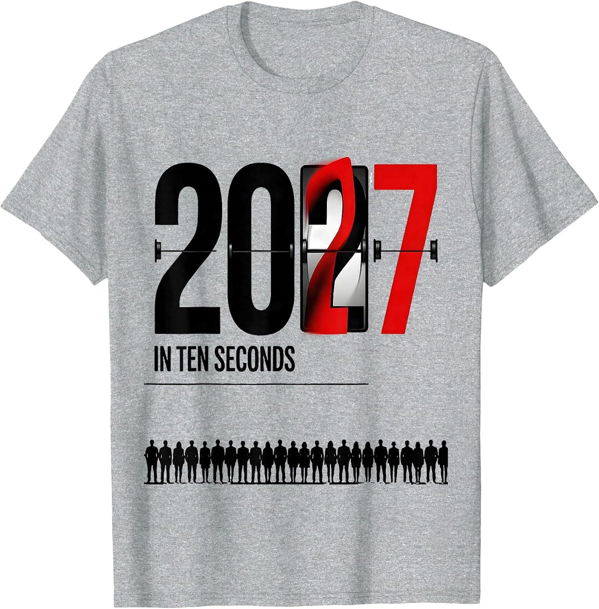 Men's 2027 In Ten Seconds Swiss International New Year Party T-Shirt - Heather Grey
