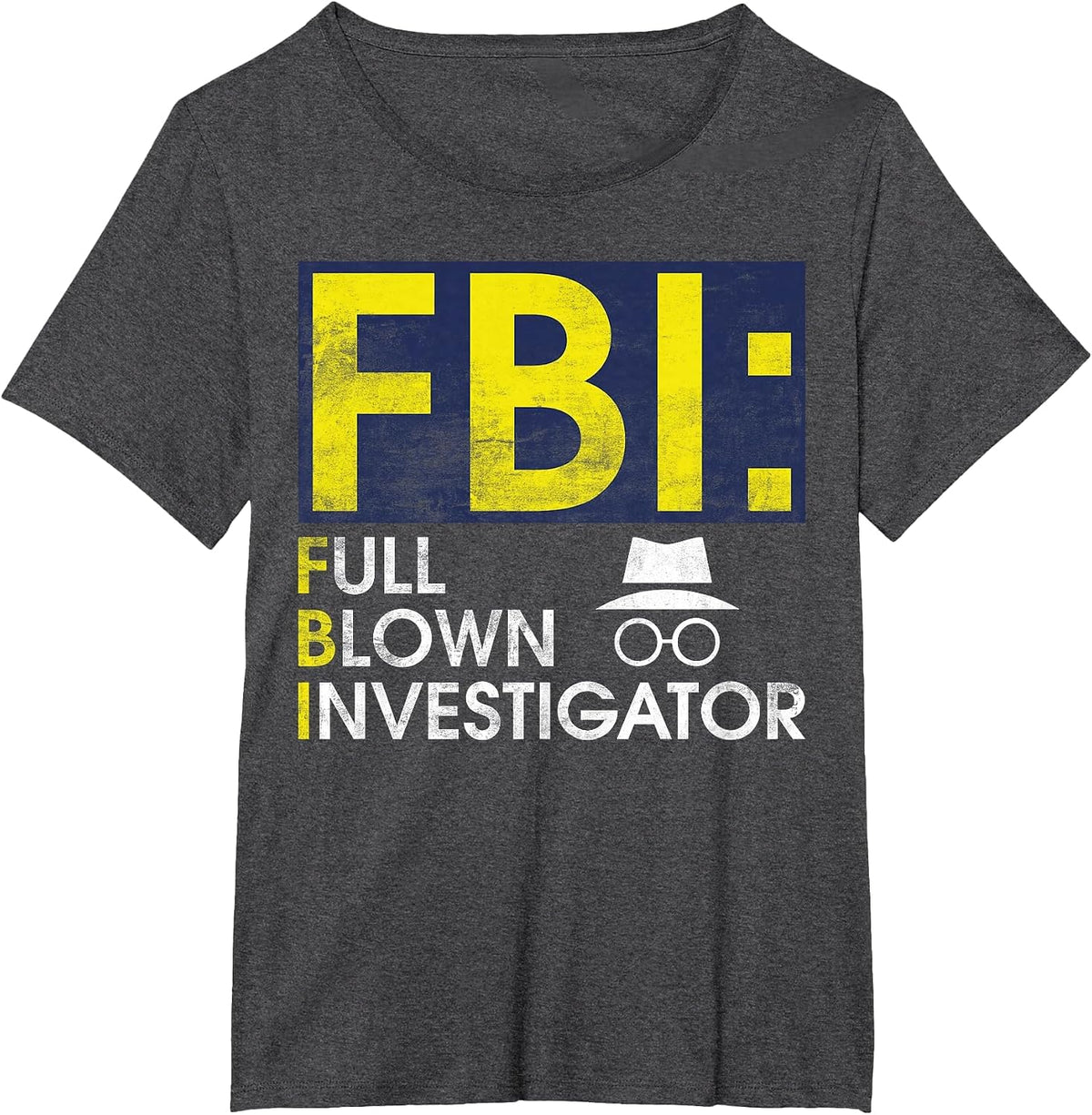 Full FBI Investigator True Crime T-Shirt - Dark Heather Grey