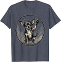 Tiny Chihuahua Big Paw Funny Dog Graphic T-Shirt - Heather Blue