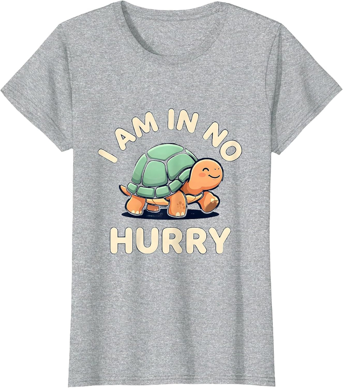 I Am In No Hurry Cute Kawaii Tortoise Lover Humor T-Shirt - Heather Grey