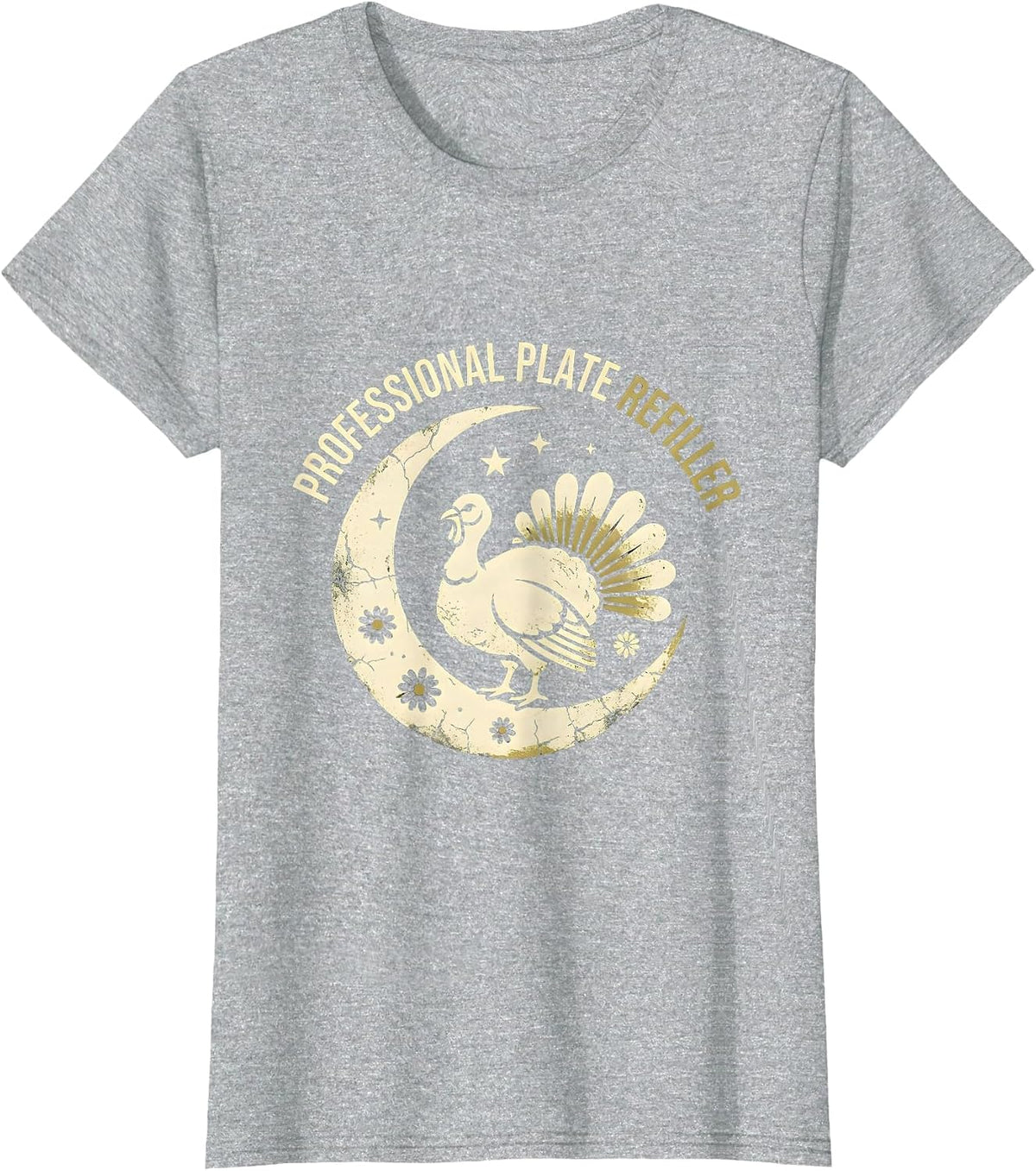 Professional Plate Refiller Funny Thanksgiving Design T-Shirt - Heather Grey