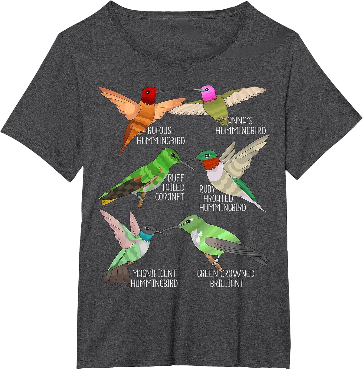 Hummingbird Species Bird Watching Lover Hummingbirds T-Shirt - Dark Heather Grey