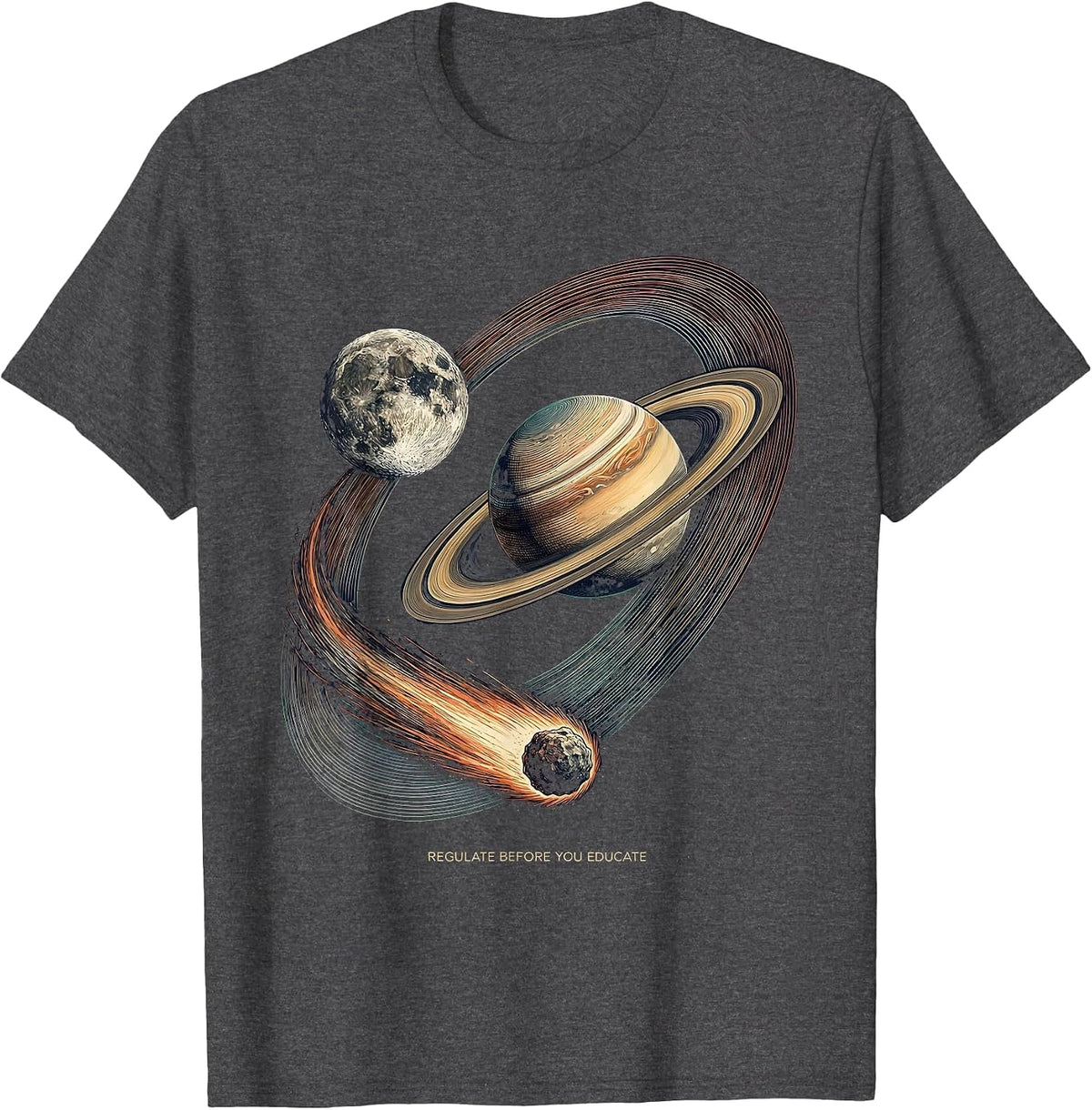 Men's Regulate Before You Educate Neurodiverse Universe Special T-Shirt - Dark Heather Grey
