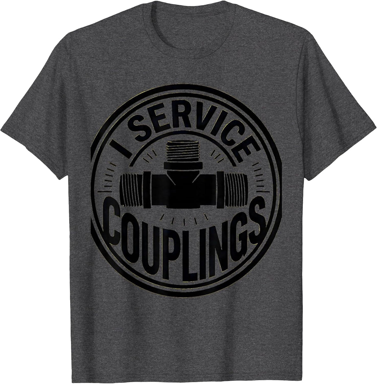 Men's I Service Couplings Funny Plumber Pipefitter Steamfitter T-Shirt - Dark Heather Grey