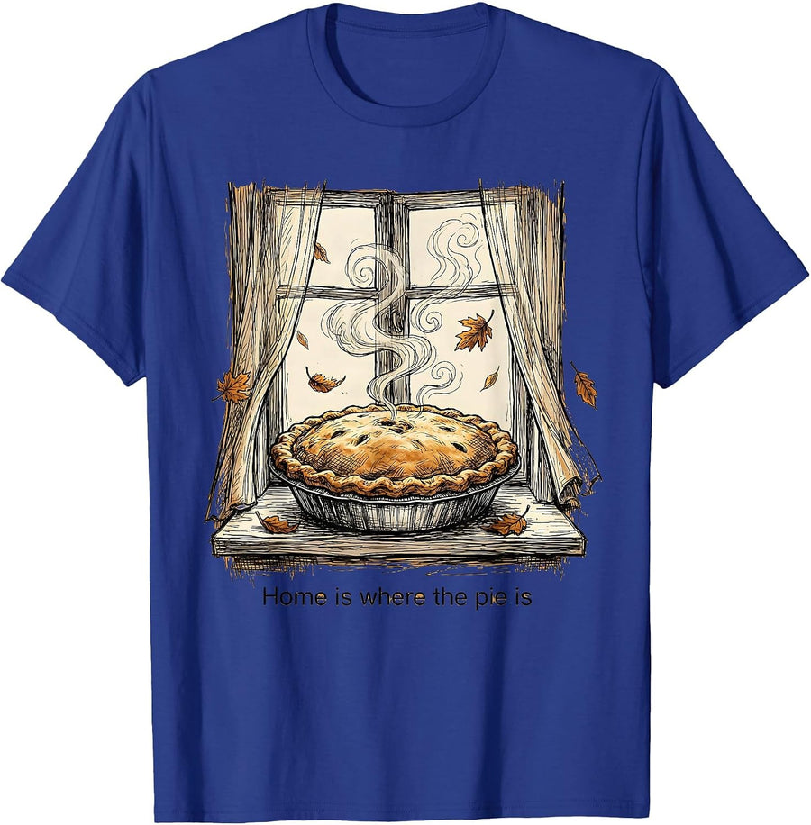 Home Is Where The Pie Is Thanksgiving Family T-Shirt - Royal Blue