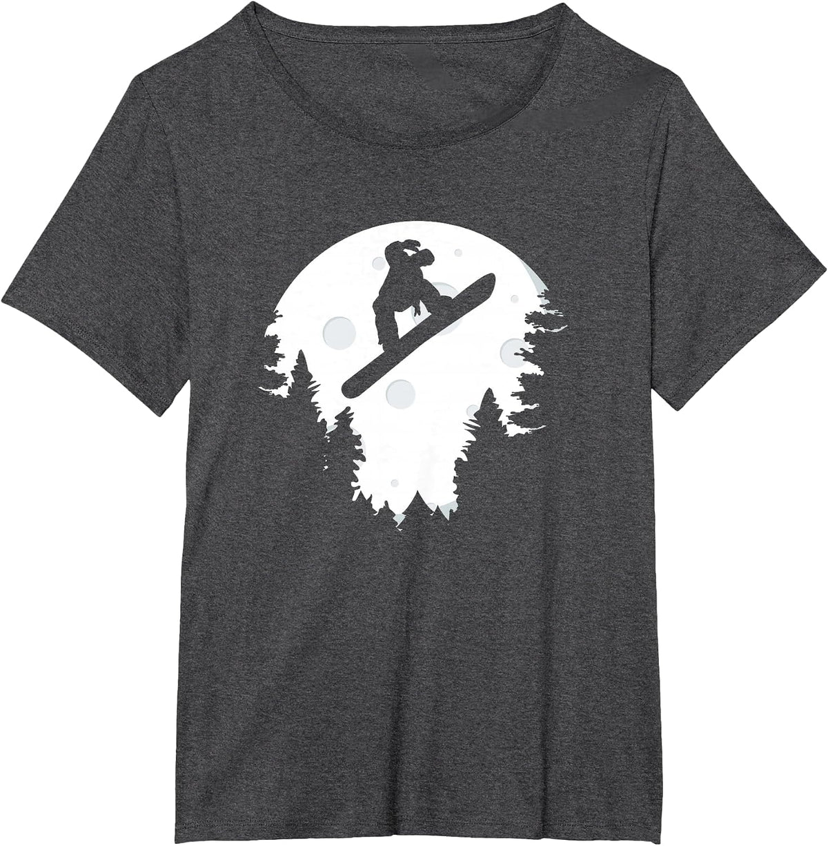 Funny Snowboard in Moon Boys Snowboarder T-Shirt - Dark Heather Grey