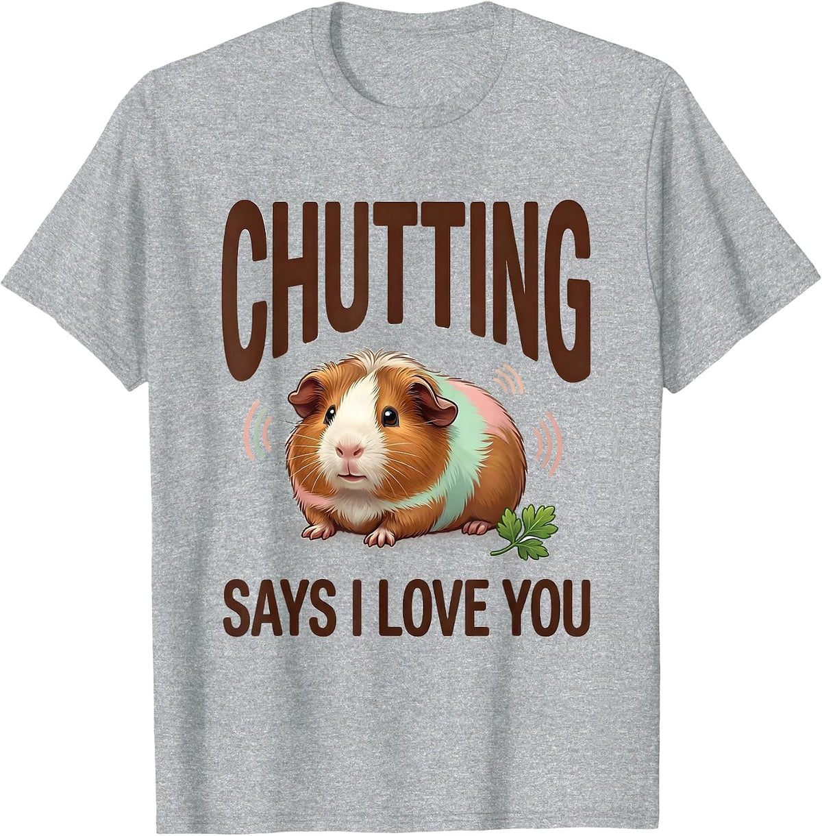 Men's Chutting Says I Love You Cute Kawaii Guinea Pig Lover Gift T-Shirt - Heather Grey