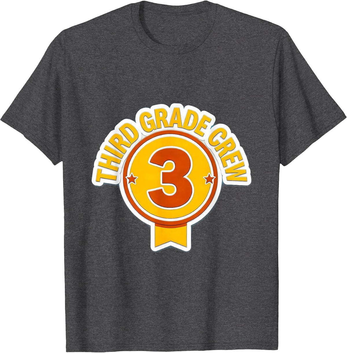 Third Grade Crew Playful Back To School Teacher Student T-Shirt - Dark Heather Grey
