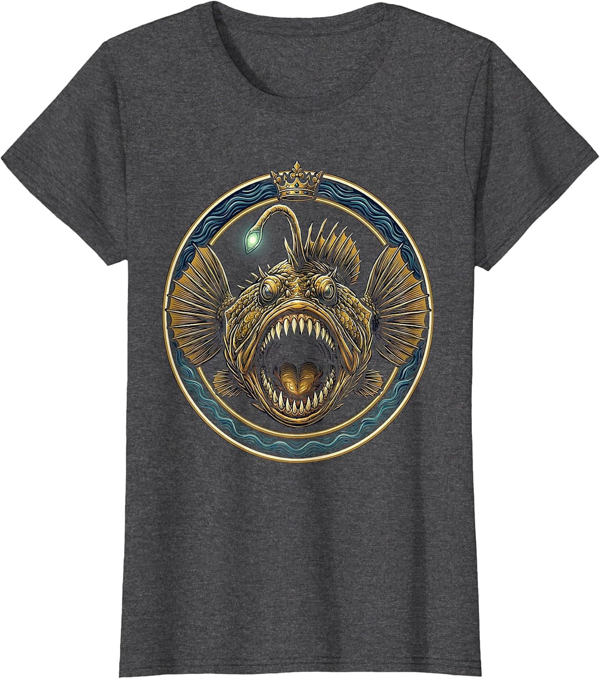 Women's Anglerfish Glowing in Gulf of Mexico Depths T-Shirt - Dark Heather Grey