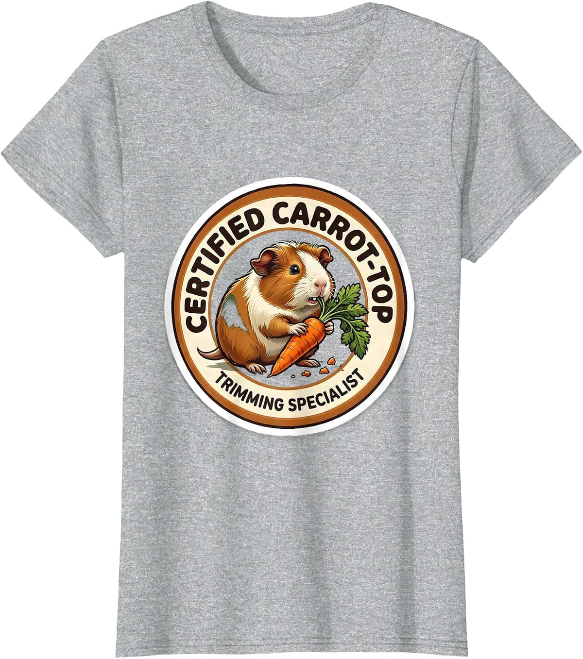 Certified Carrot-Top Trimming Specialist Funny Guinea Pig T-Shirt - Heather Grey