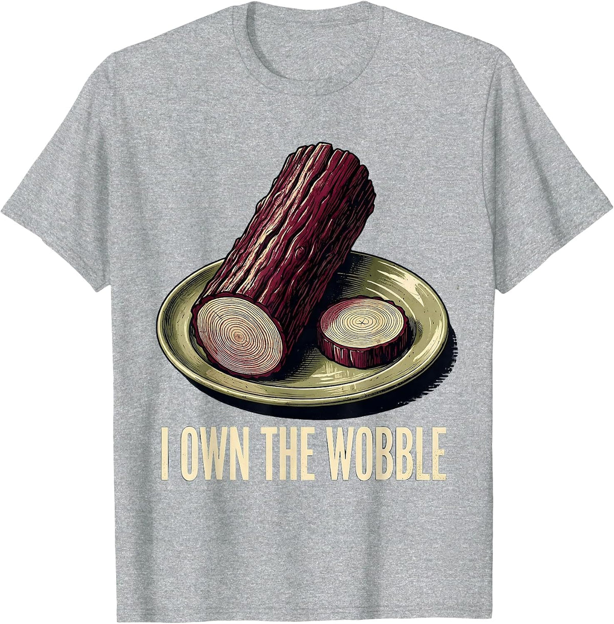 Men's I Own The Wobble Vintage Funny Thanksgiving Cranberry Sauce T-Shirt - Heather Grey