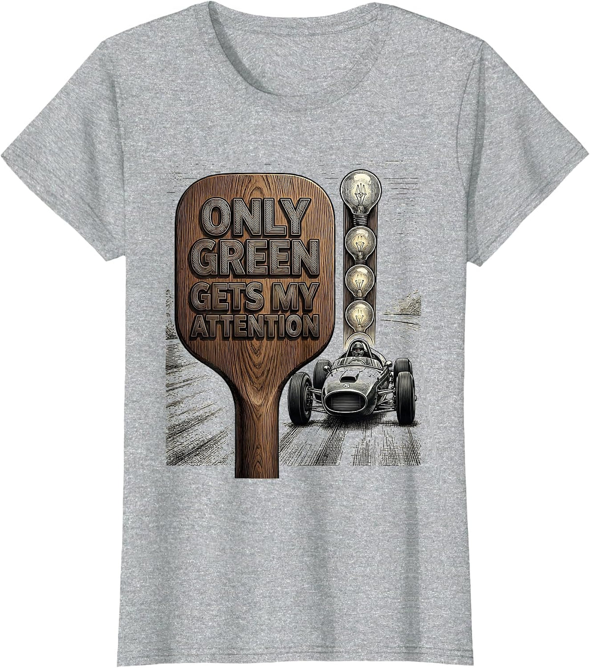 Only Green Gets My Attention Funny RC Car Racing Enthusiast T-Shirt - Heather Grey