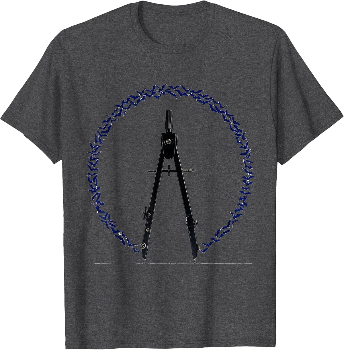 Men's Drafting Compass Halloween Teacher Costume Humor T-Shirt - Dark Heather Grey
