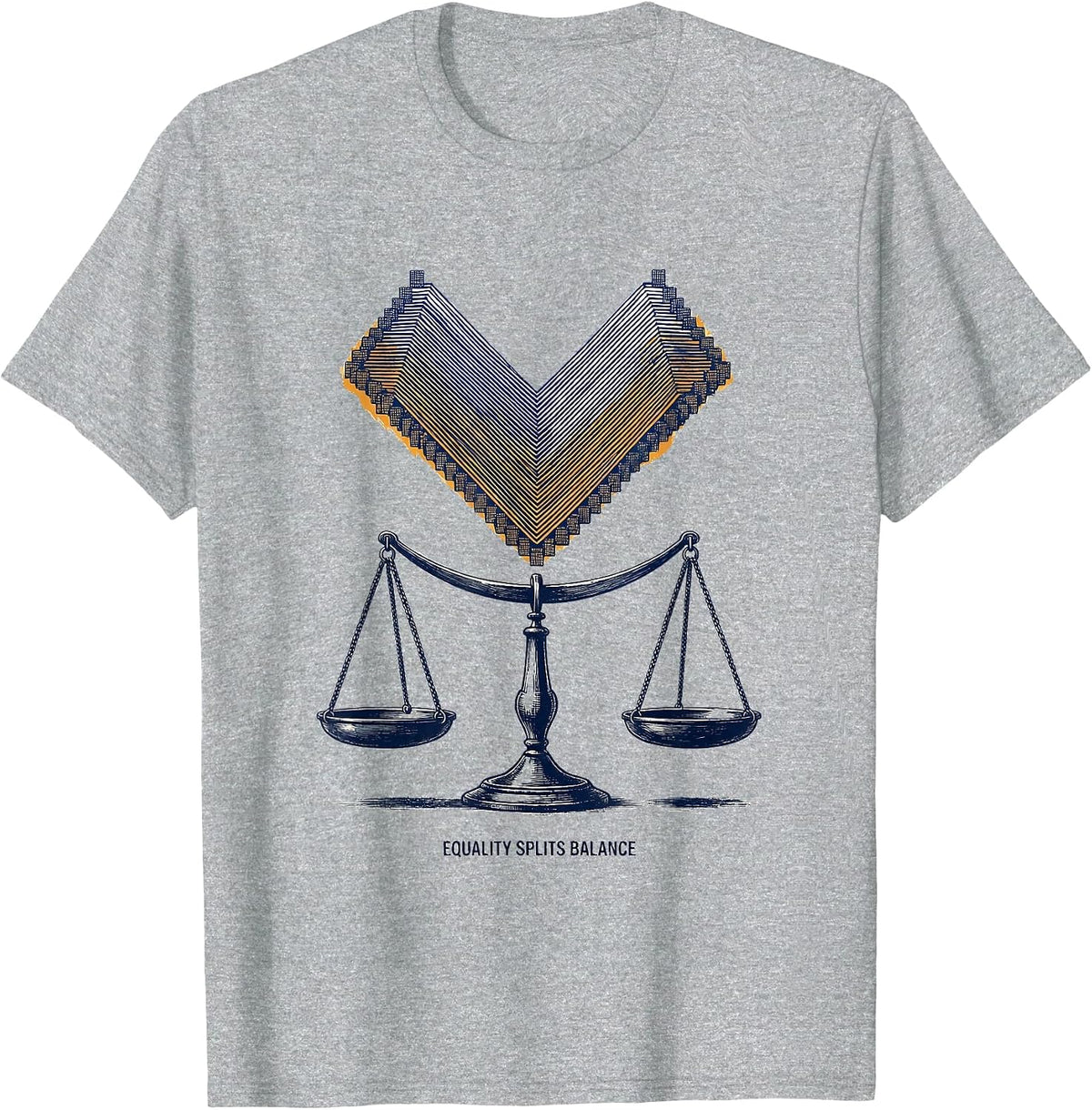 Men's Equality Splits Balance Antiracism Math Symbol Teacher Gift T-Shirt - Heather Grey