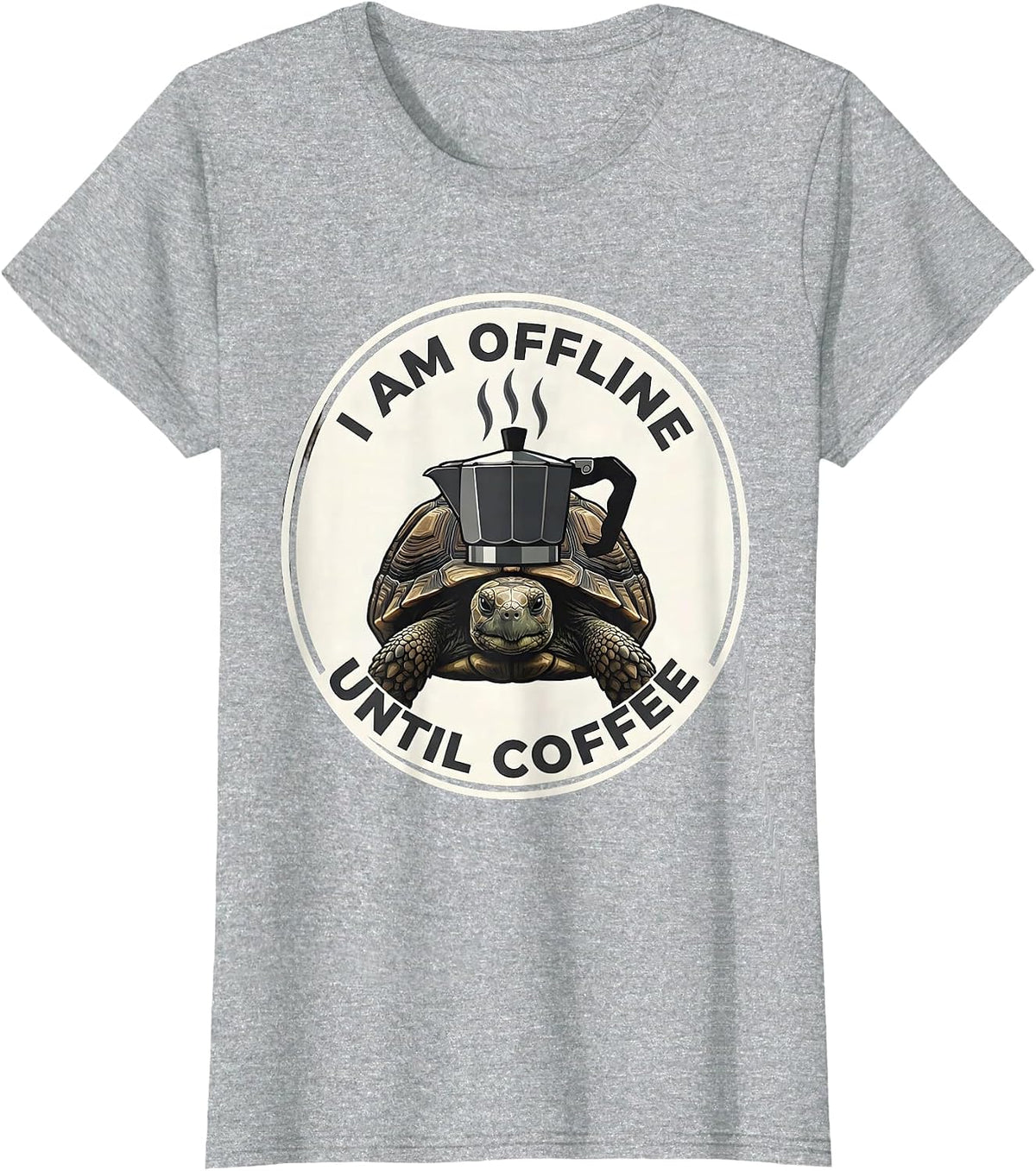 I Am Offline Until Coffee Funny Coffee Lover Sarcastic Humor T-Shirt - Heather Grey