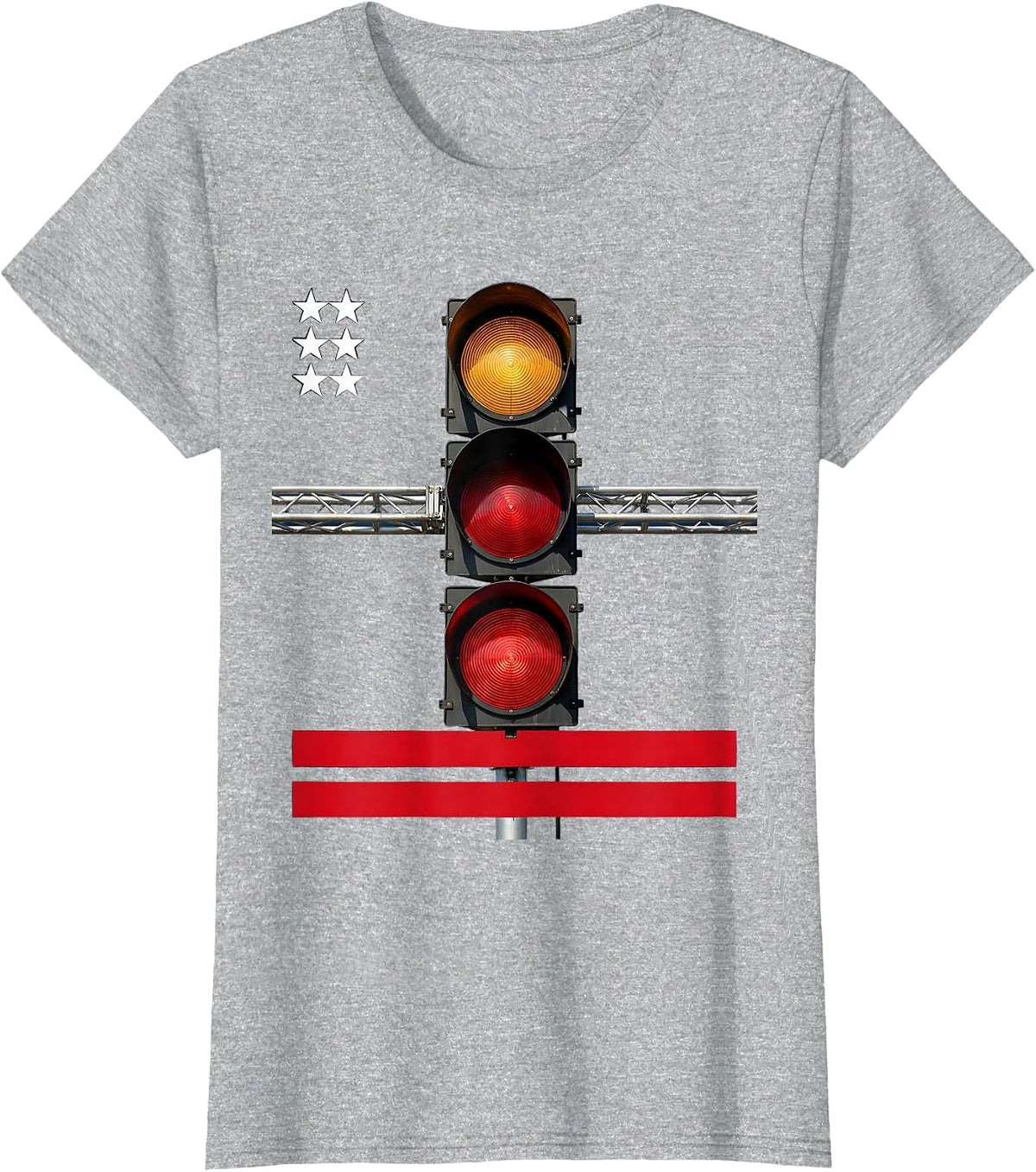 Drag Racing Tree Silhouette American Flag RC Car Hobby T-Shirt - Heather Grey
