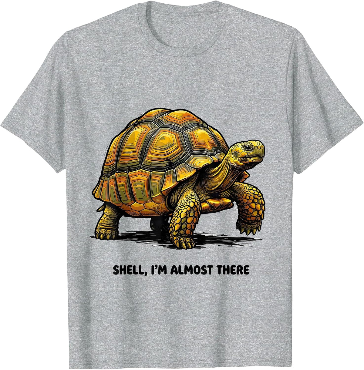 Men's Shell I'm Almost There Funny Tortoise Lover Reptile T-Shirt - Heather Grey