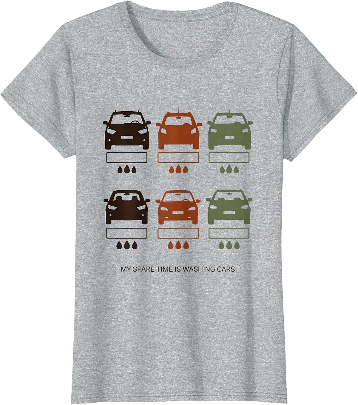 My Spare Time Is Washing Cars Funny Car Enthusiast Car Lover T-Shirt - Heather Grey
