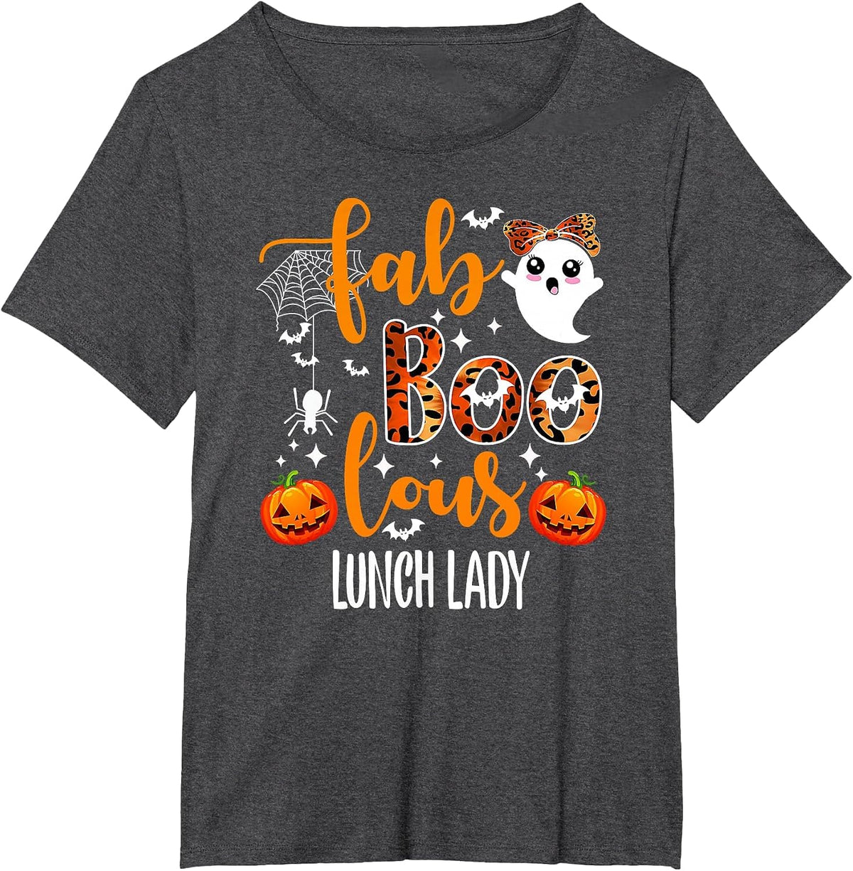 Faboolous Lunch Lady Teacher Halloween T-Shirt - Dark Heather Grey