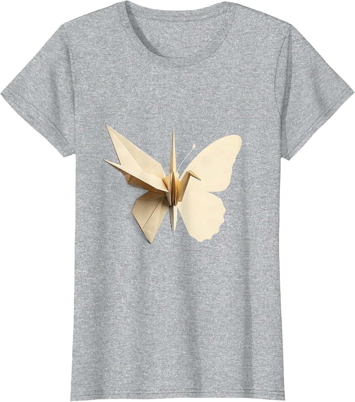 Women's Paraprofessional Butterfly Origami Transformation Art T-Shirt - Heather Grey