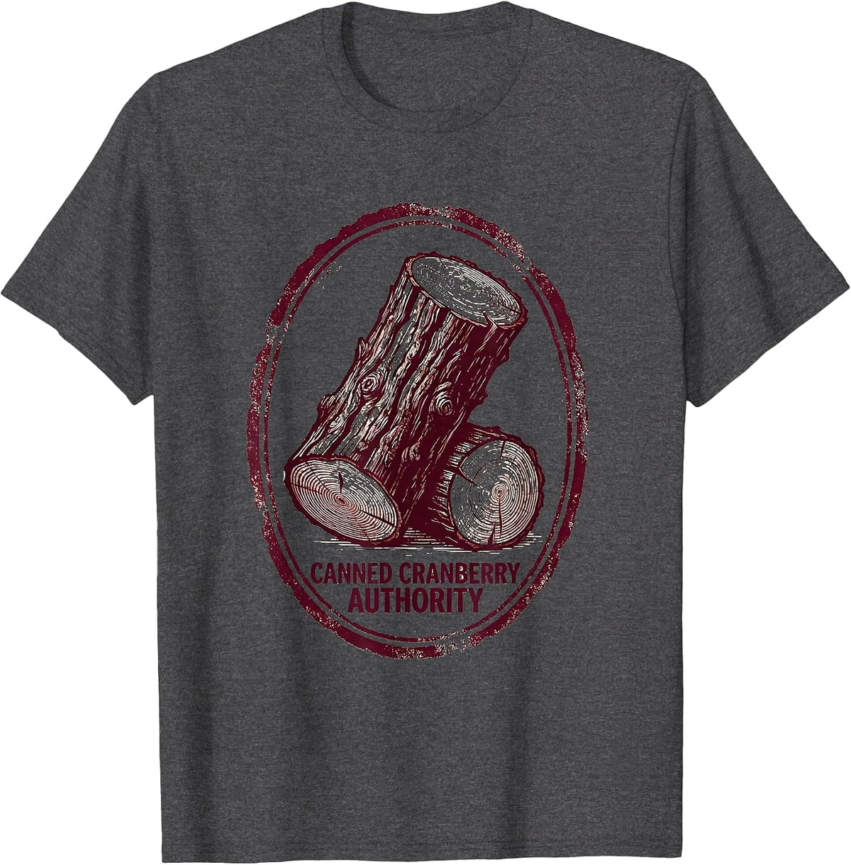Men's Canned Cranberry Authority Funny Thanksgiving Food Matching T-Shirt - Dark Heather Grey