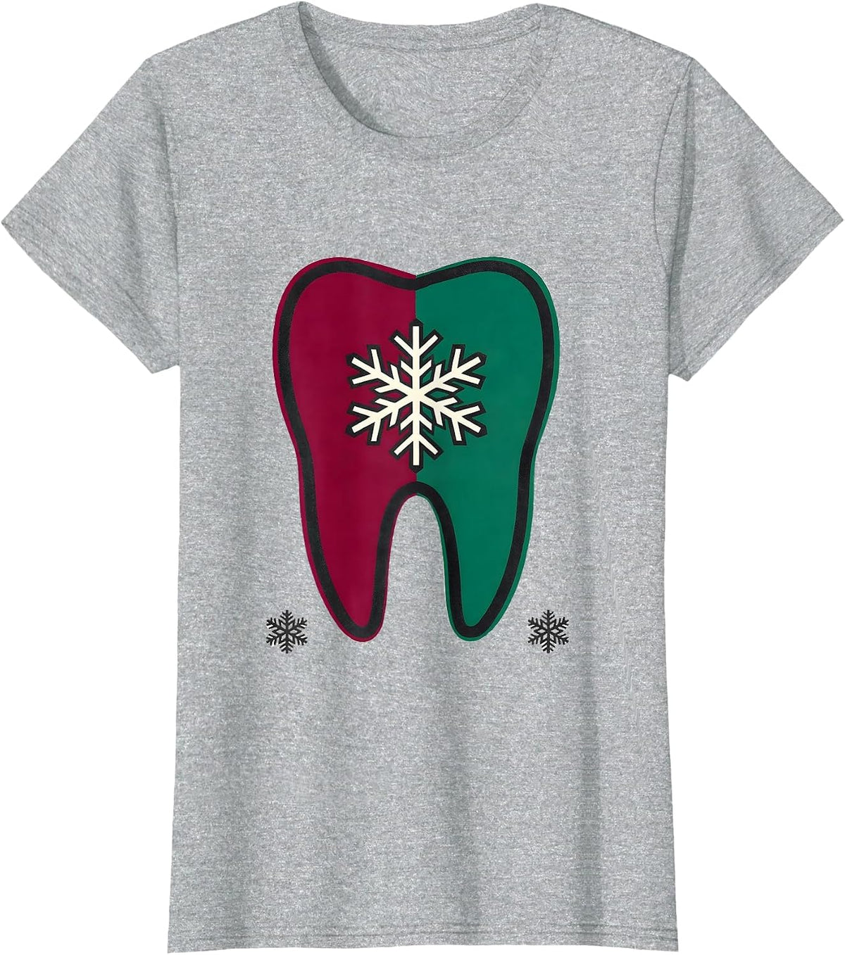 Women's Blunt Tooth Dental Christmas Dental Team Humor T-Shirt - Heather Grey