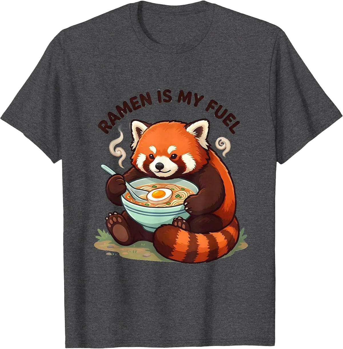 Men's Ramen Is My Fuel Cute Kawaii Panda Anime Food Lover T-Shirt - Dark Heather Grey