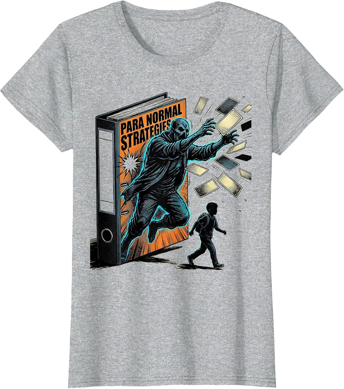 Para Normal Strategies Comic Book Ghost Paraprofessional T-Shirt - Heather Grey