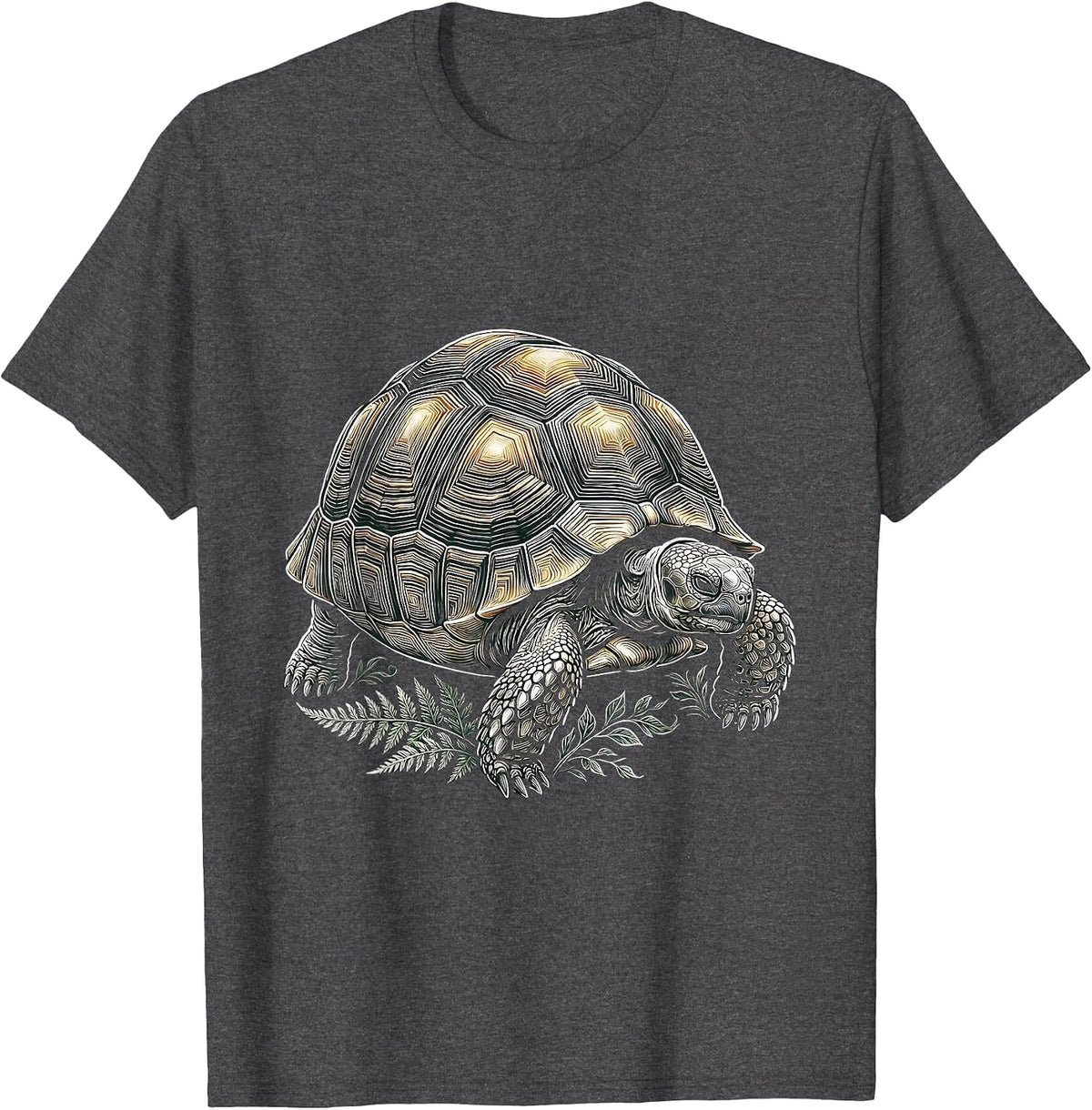 Glowing Shell Tortoise Mystical Nature Illustration T-Shirt - Dark Heather Grey