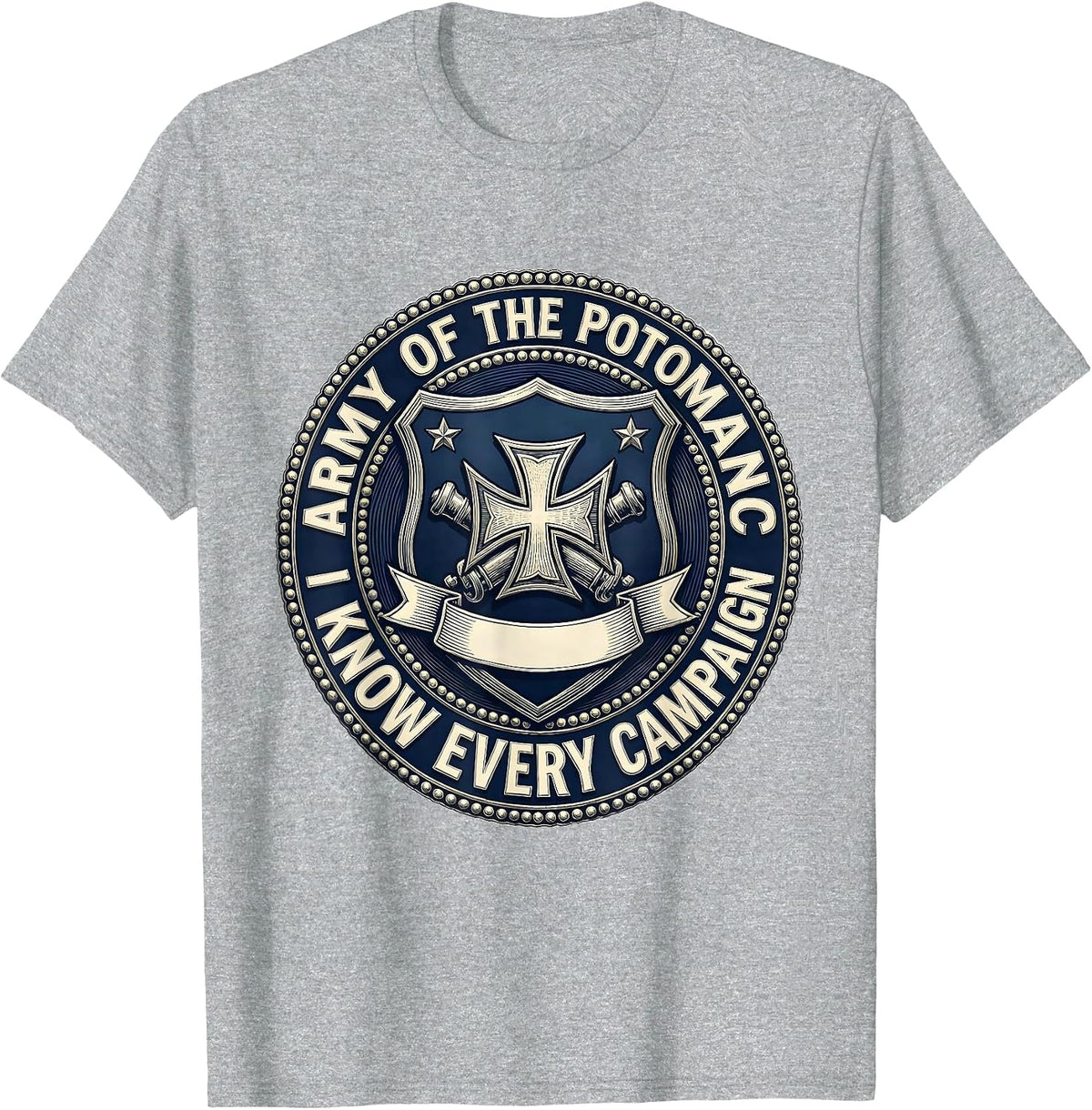 Men's Army of the Potomac I Know Every Campaign Civil War Buff T-Shirt - Heather Grey
