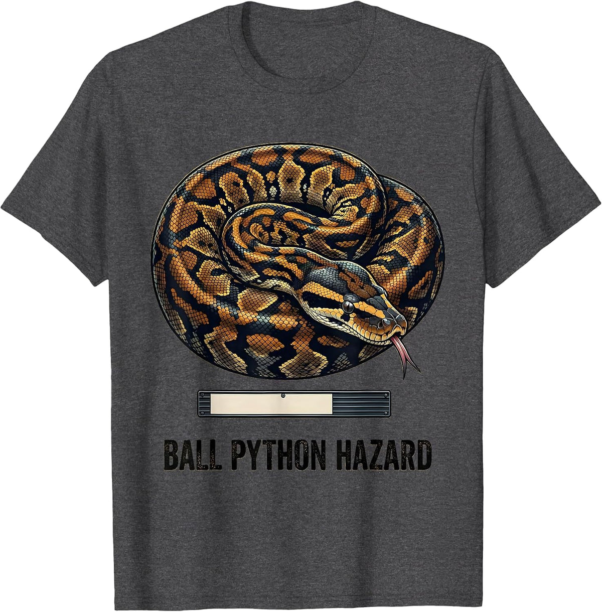 Ball Python Hazard Funny Snake Lover Meme Reptile Owner T-Shirt - Dark Heather Grey