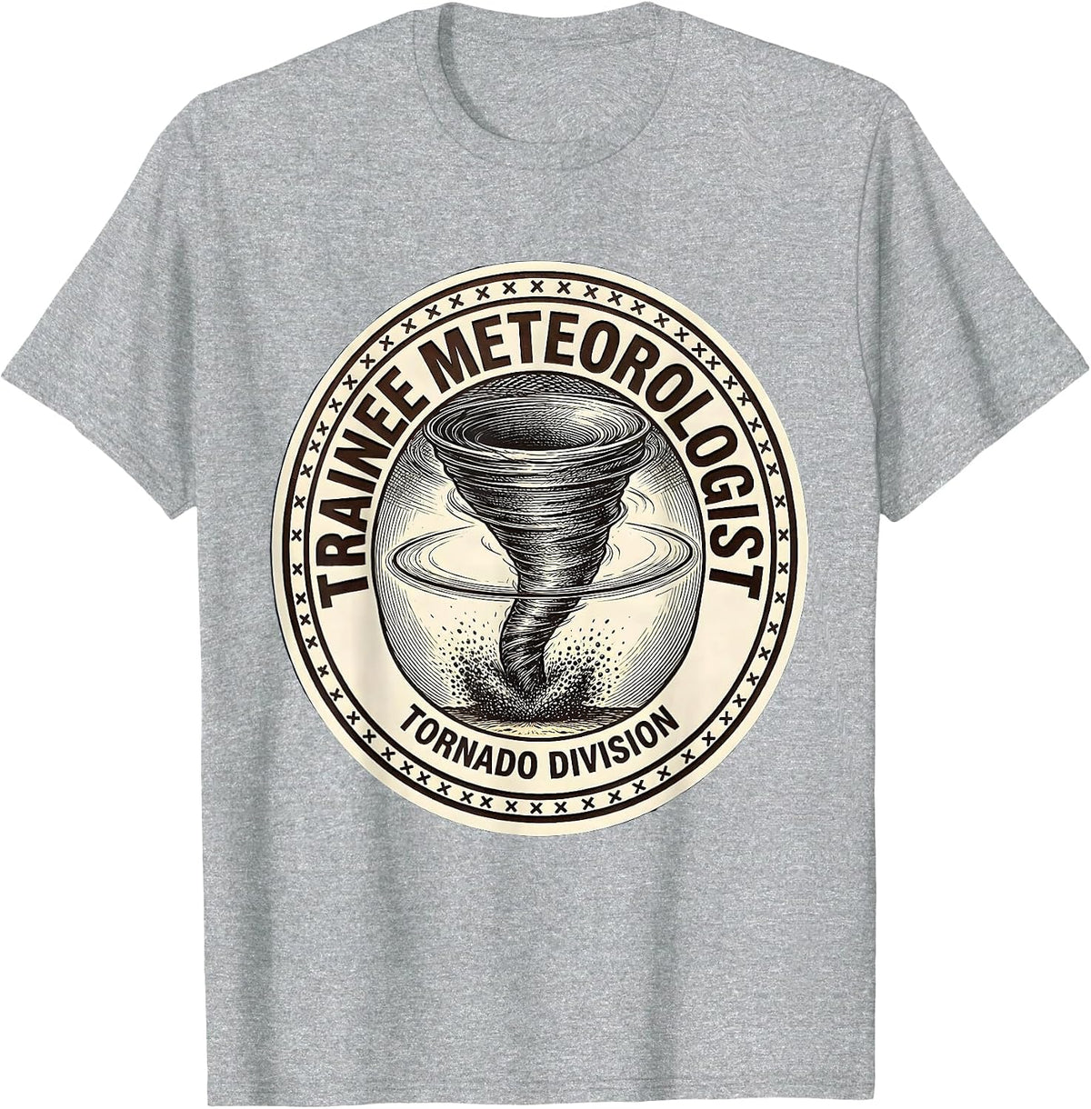 Men's Trainee Meteorologist, Tornado Division Storm Chaser T-Shirt - Heather Grey