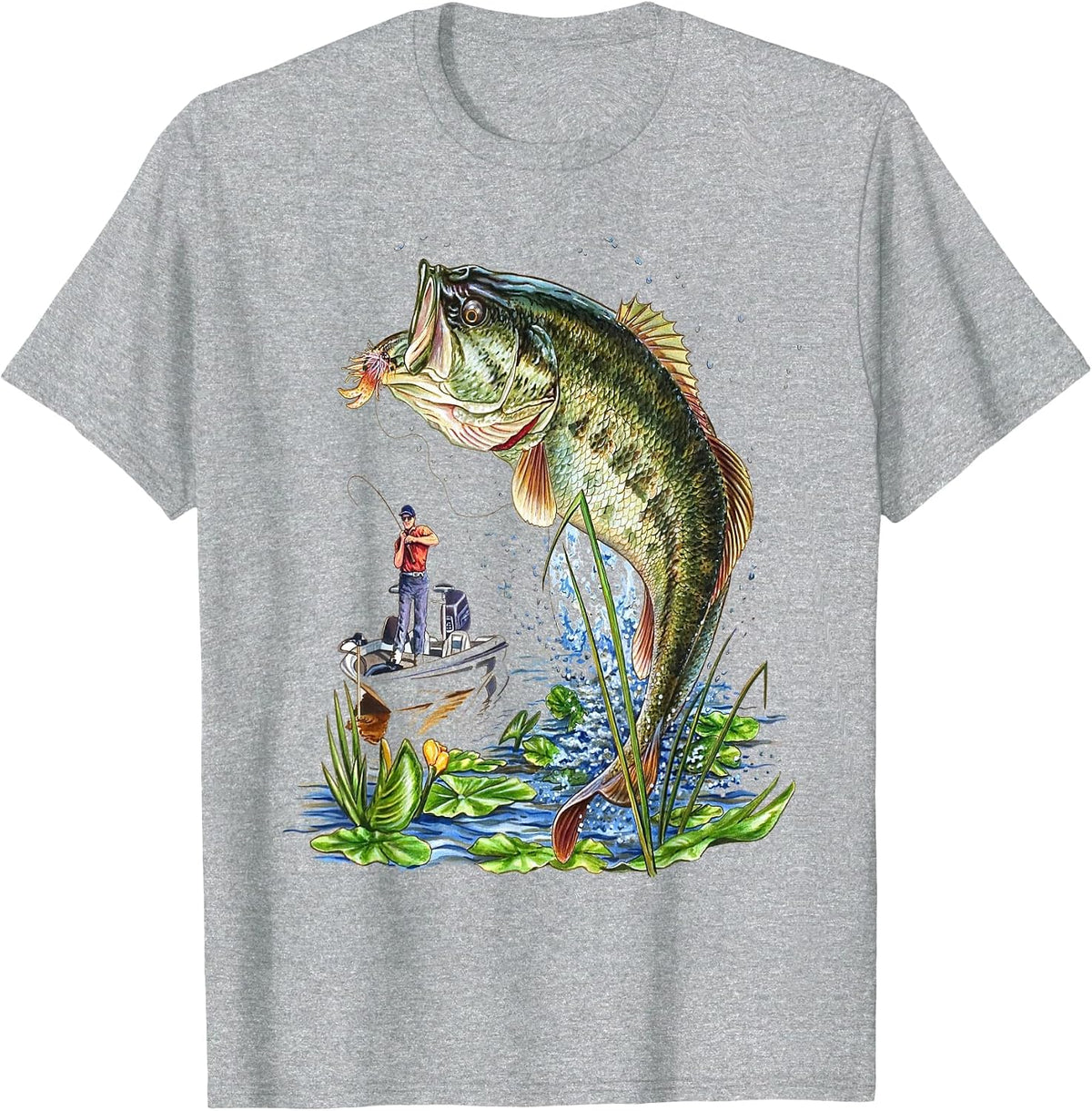 Fischer Boat Fishing Carp Shirt T-Shirt - Heather Grey