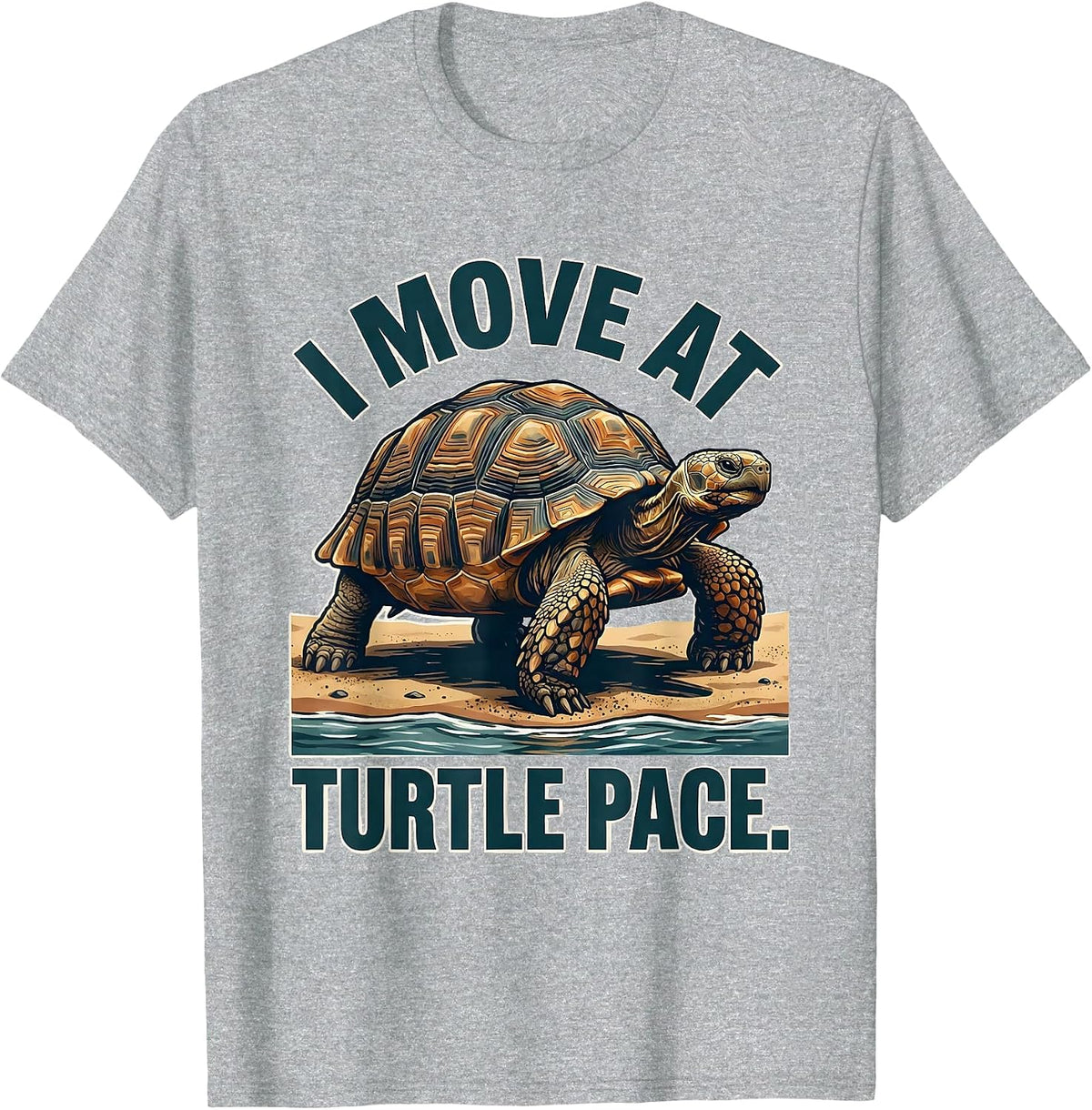 Men's I Move At Turtle Pace Funny Tortoise Lover Beach Humor T-Shirt - Heather Grey