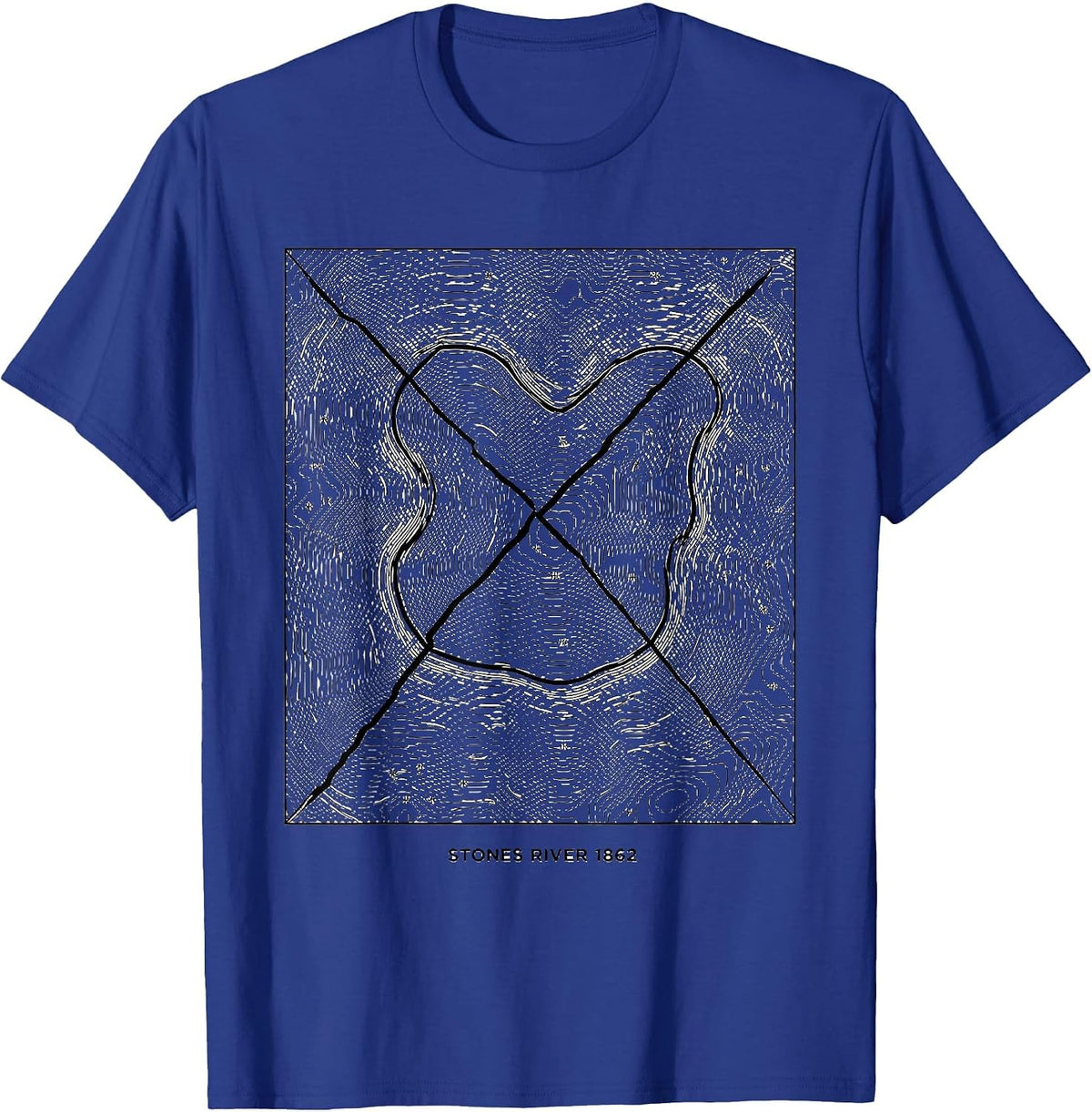 Men's Stones River 1862 Civil War History Enthusiast Battlefield T-Shirt - Royal Blue