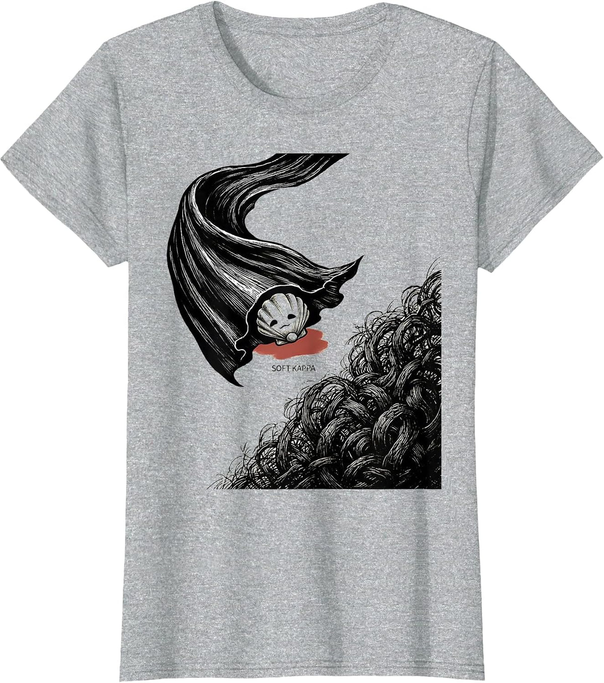 Soft Kappa Horror Kawaii Goth Anime Aesthetic T-Shirt - Heather Grey