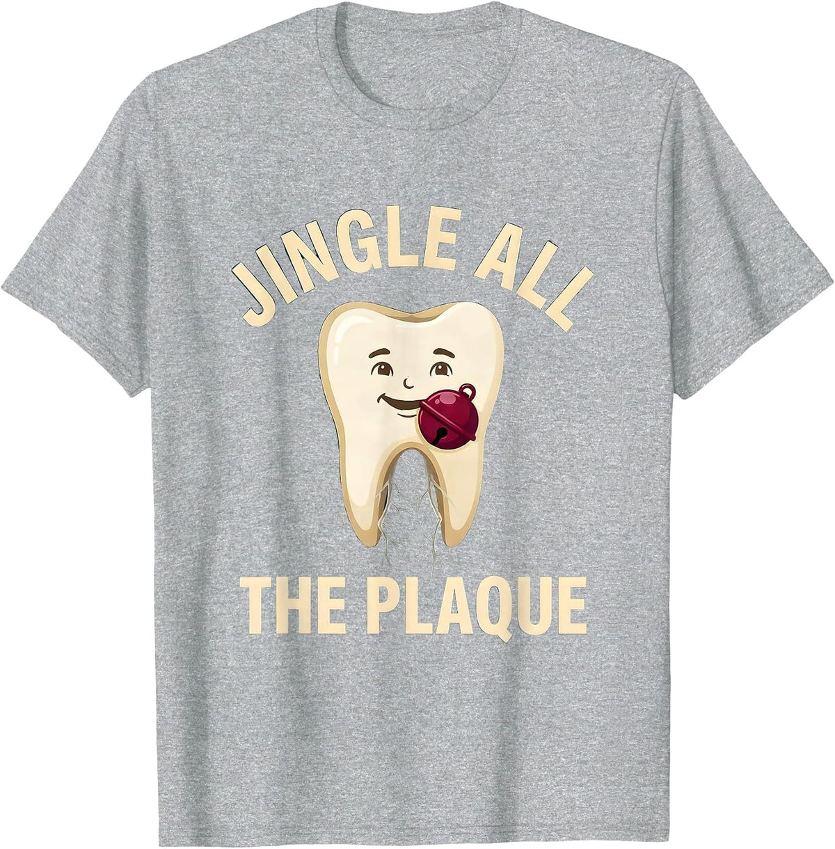 Men's Jingle All the Plaque Funny Dental Christmas Dentist Team T-Shirt - Heather Grey