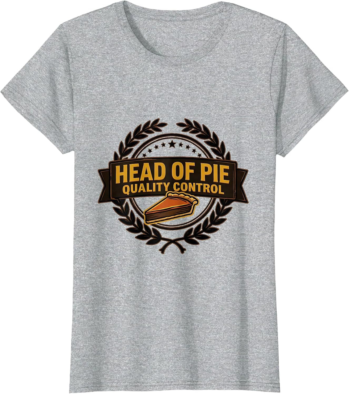 Women's Head Of Pie Quality Control Funny Thanksgiving Family T-Shirt - Heather Grey