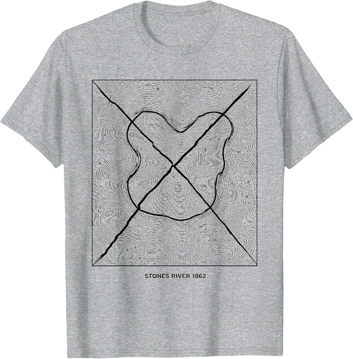 Men's Stones River 1862 Civil War History Enthusiast Battlefield T-Shirt - Heather Grey
