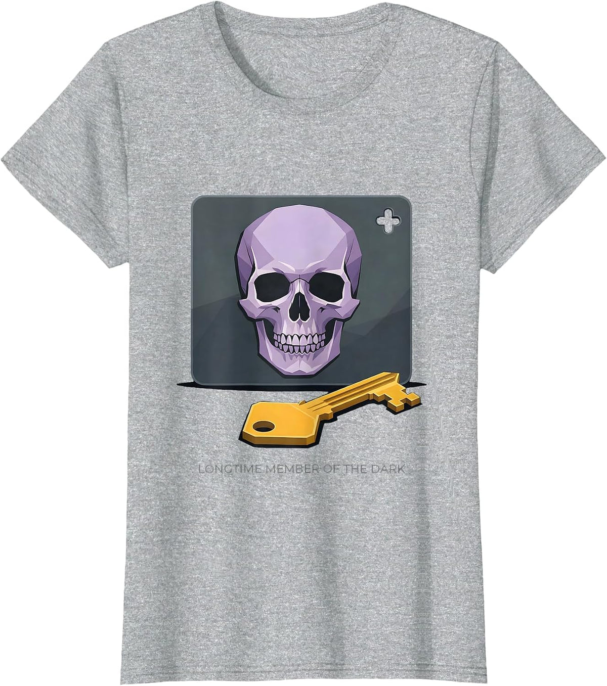 Women's Longtime Member Of The Dark Alt Goth Y2K Grunge Skull T-Shirt - Heather Grey