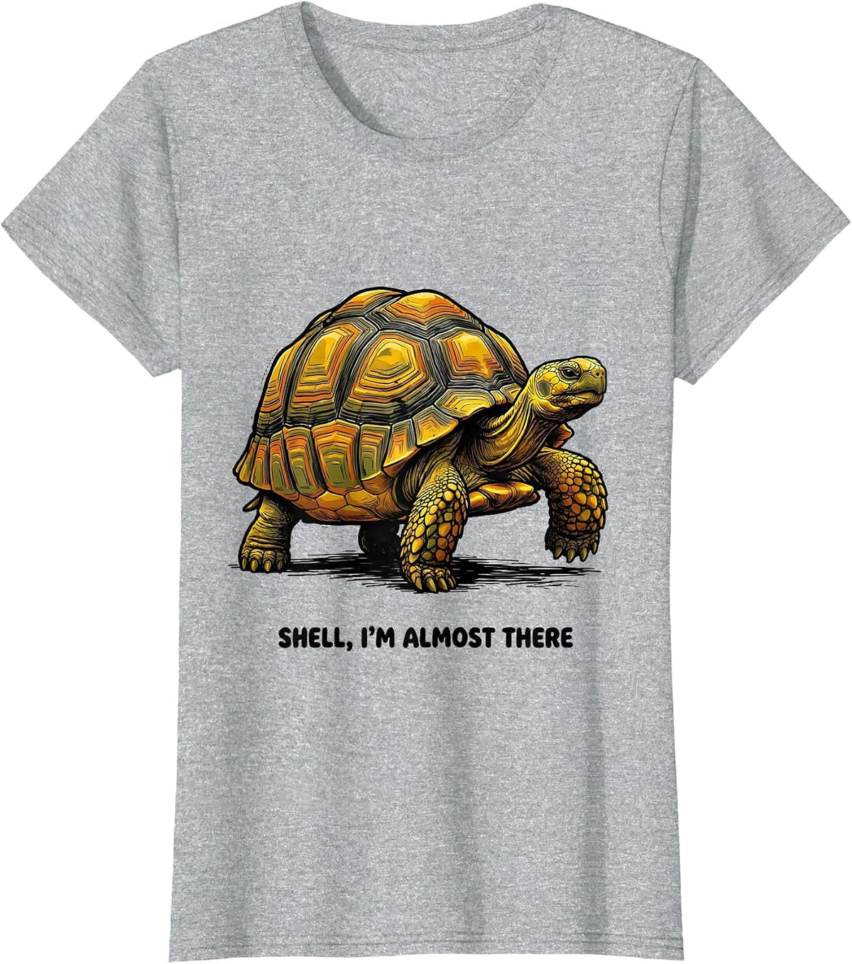 Women's Shell I'm Almost There Funny Tortoise Lover Reptile T-Shirt - Heather Grey
