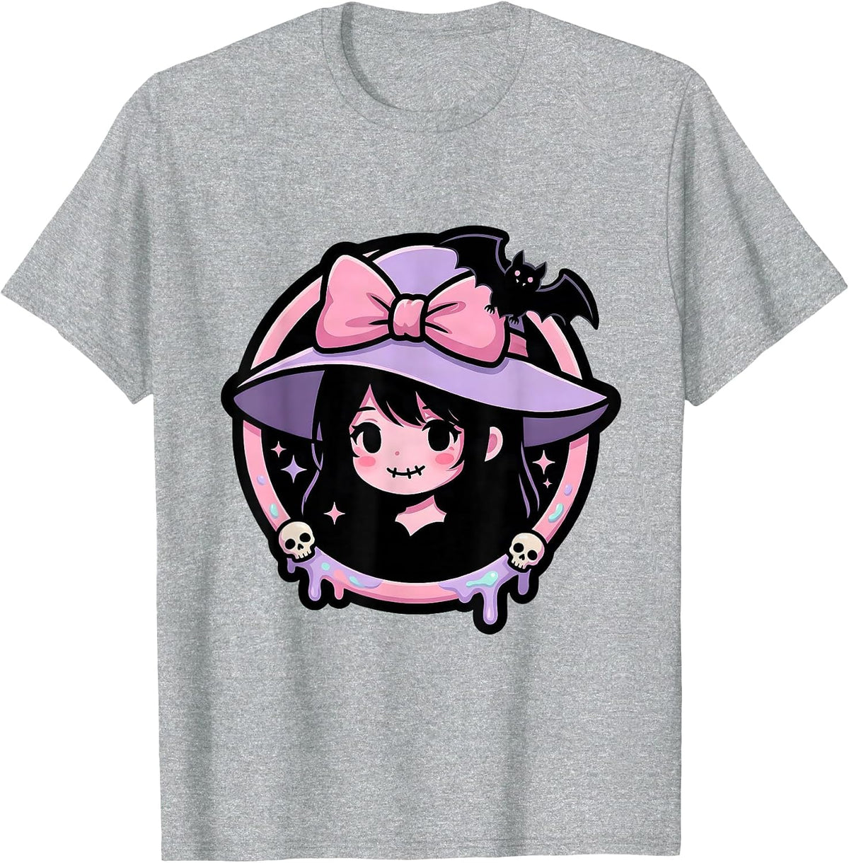 Men's Chic Wide-Brim Hat Pose Mimi Graphic T-Shirt - Heather Grey