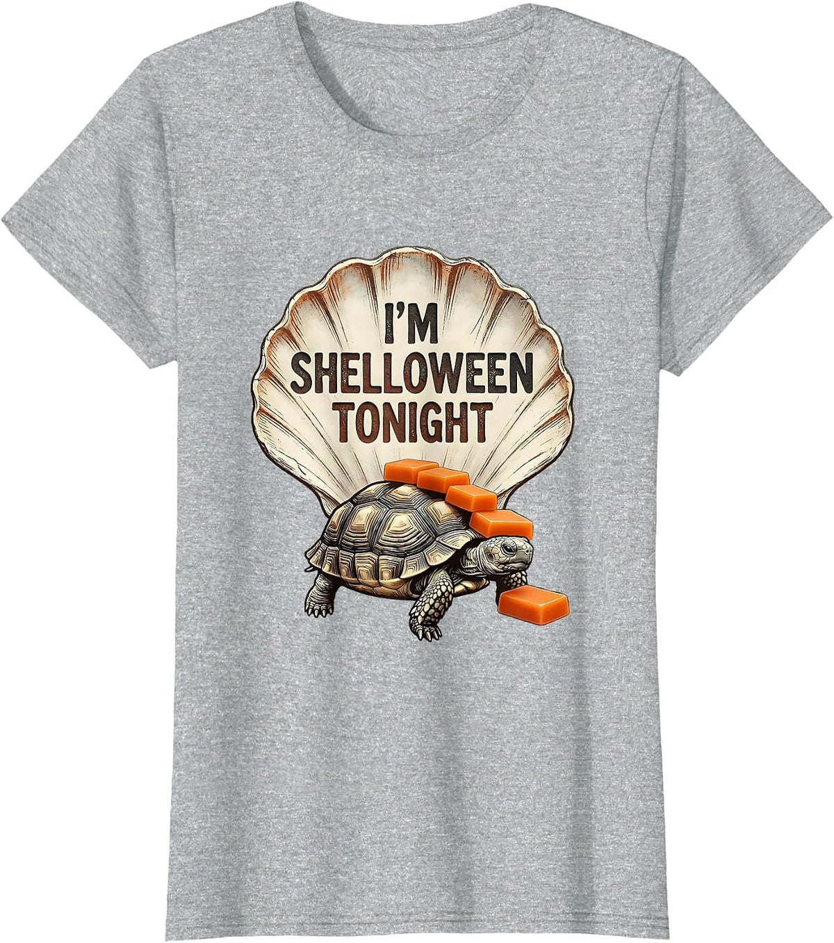 I'm Shelloween Tonight Funny Tortoise Halloween Costume Gift T-Shirt - Heather Grey